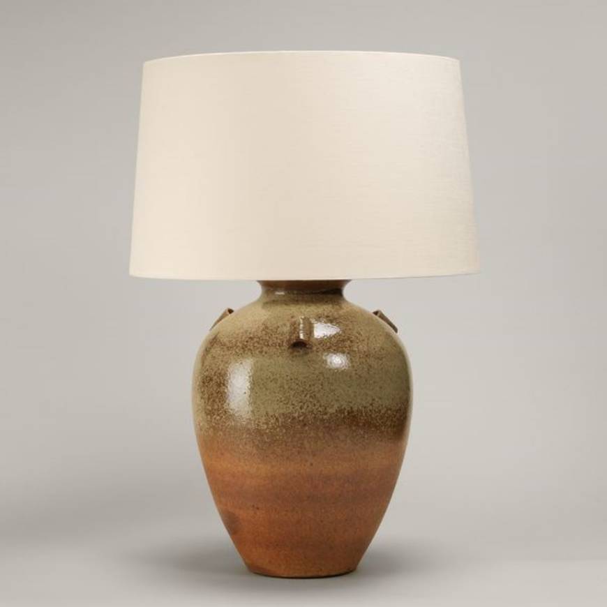 Picture of BARTON VASE TABLE LAMP, BROWN GLAZE, NO BASE