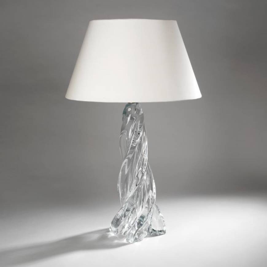 Picture of BIARRITZ GLASS COLUMN TABLE LAMP, BRASS