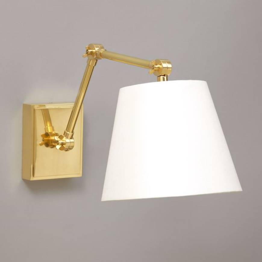 Picture of BOSTON WALL LIGHT, SHORT ARM, VERTICAL BACK PLATE, BRASS, NO SHADE