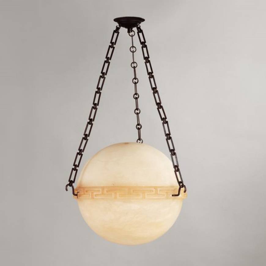 Picture of GREENWICH ALABASTER GLOBE LIGHT, IVORY, BRONZE, 1 LIGHT