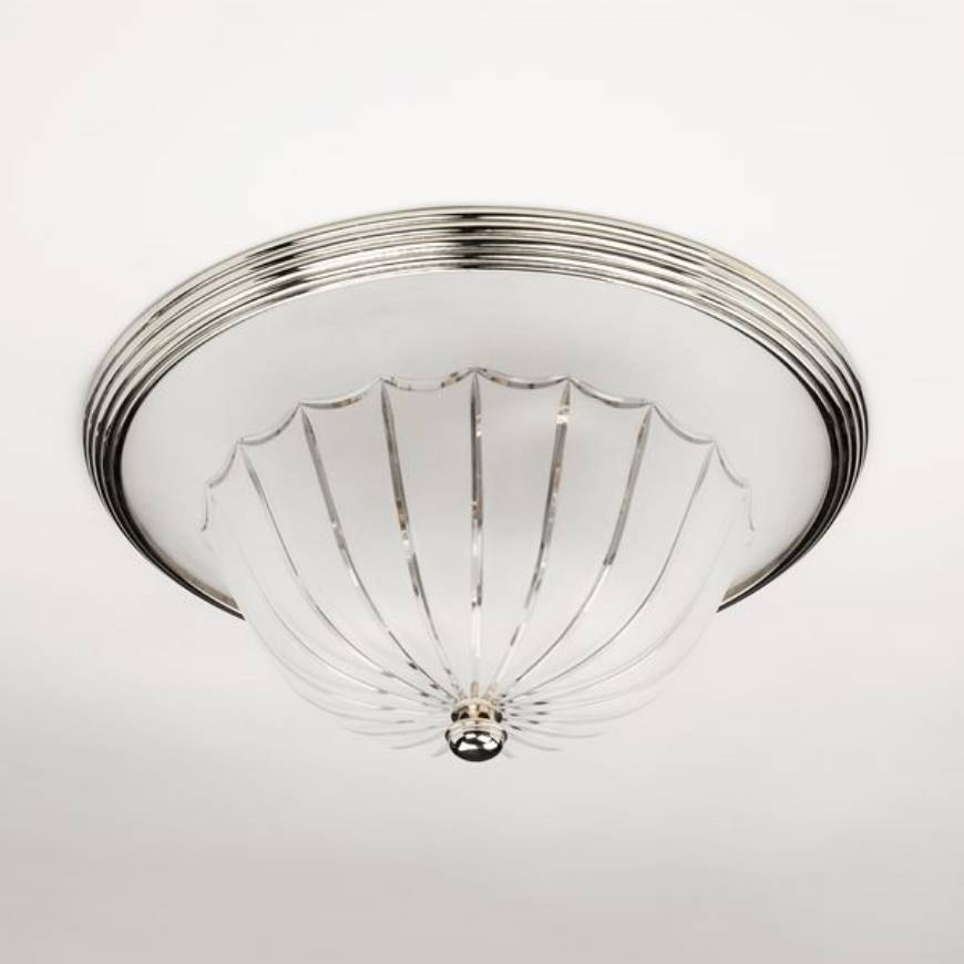 Picture of BRIGHTON FLUSH MOUNTED BOWL, NICKEL, FROSTED GLASS, 2 LIGHTS