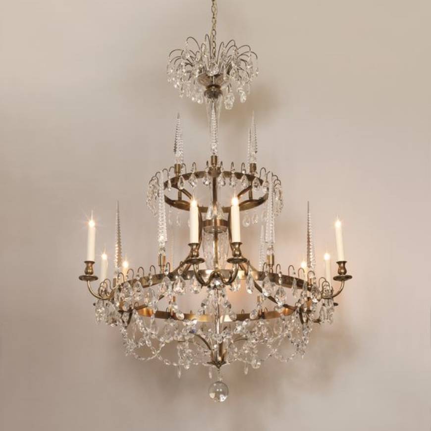 Picture of CALBOURNE CHANDELIER, BRASS & GLASS, 9 LIGHTS