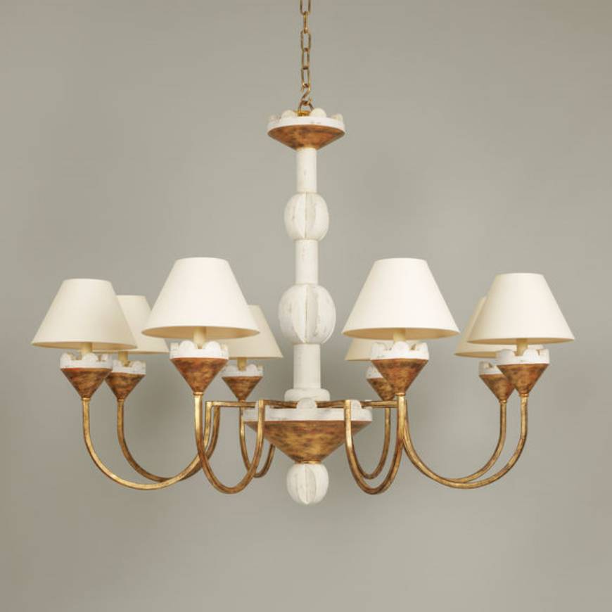 Picture of CAVAILLON CHANDELIER, IVORY AND GILT, 8 LIGHTS