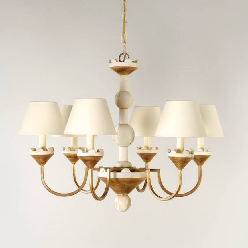 Picture of CAVAILLON CHANDELIER, IVORY AND GILT, 6 LIGHTS