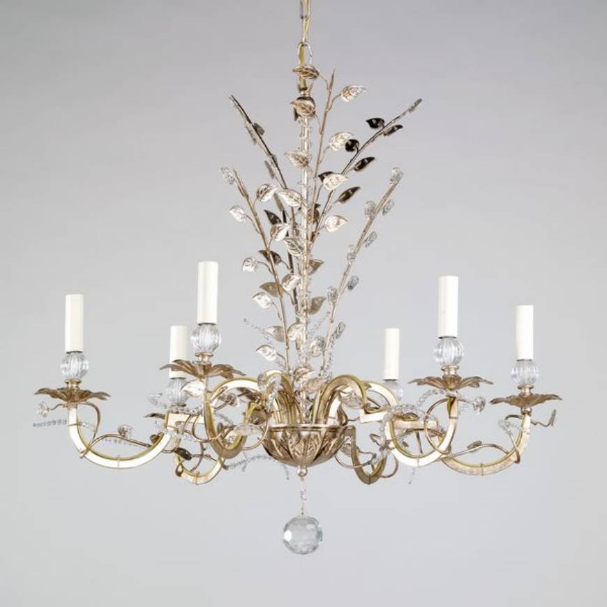 Picture of BELLVILLE CHANDELIER, SILVER GILT, 6 LIGHTS