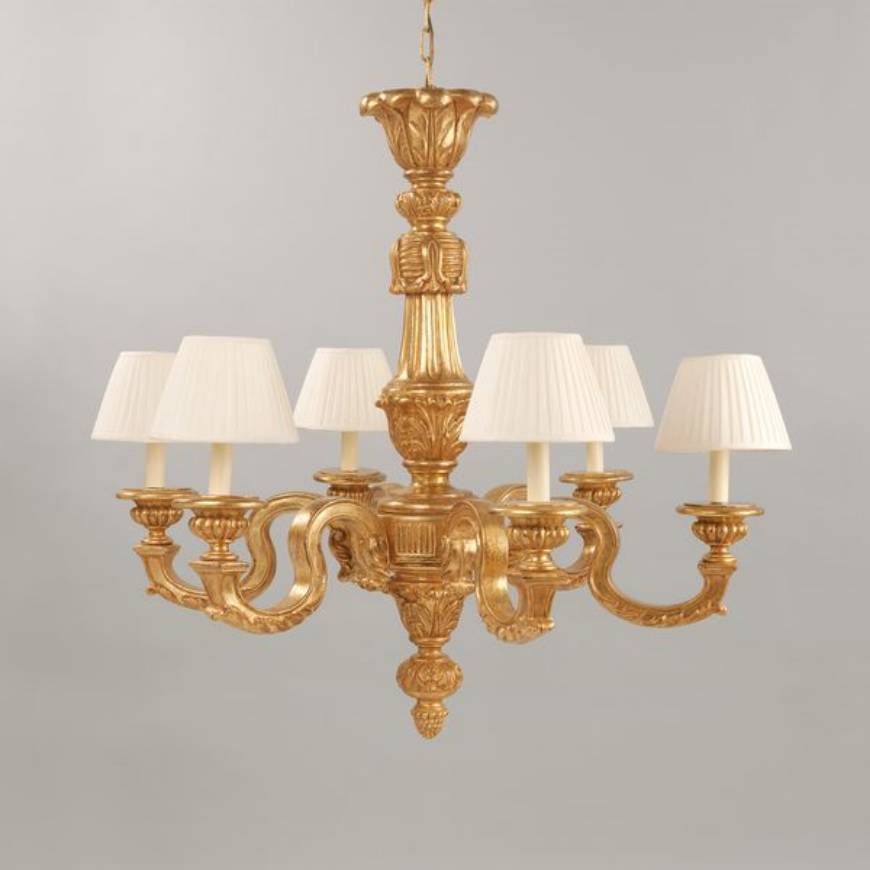 Picture of CARBONNE CHANDELIER, GILTWOOD, 6 LIGHTS
